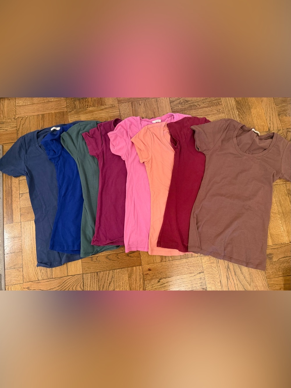 Lot of 8 Basic Active scoop neck tee shirts